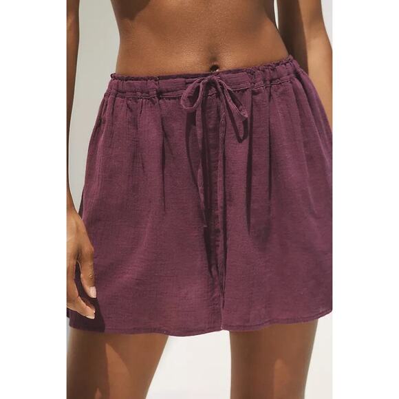 Anthropologie Pants - By Anthropolie Gauze Shorts Pull On  Purple 100% Cotton Women’s Size Medium